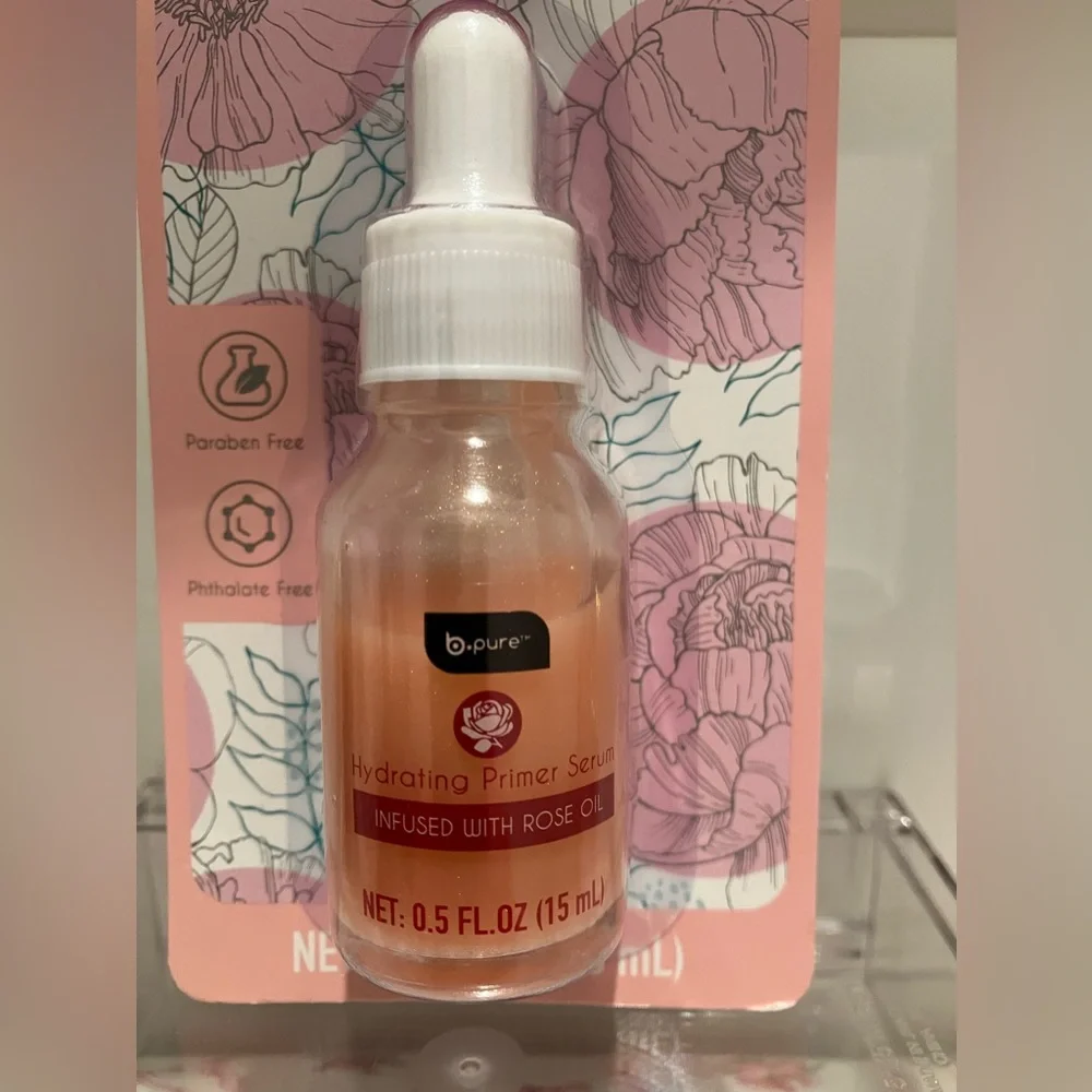 b•pure hydrating primer serum infused with rose oil .5 fluid ounce